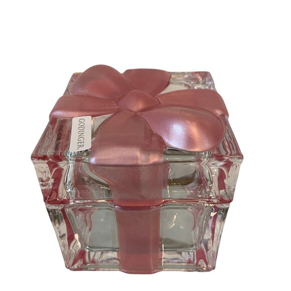 Godinger Crystal Gift Box with Pink Bow Christmas Present Trinket Box - Picture 2 of 16